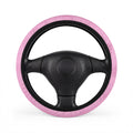 Light pink rainbow glitter steering wheel cover, on a steering wheel