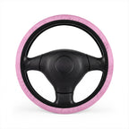 Light pink rainbow glitter steering wheel cover, on a steering wheel