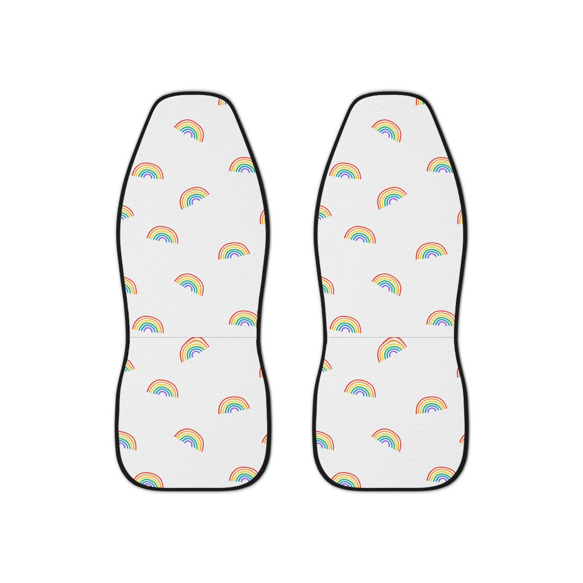 Mini rainbow pride car seat covers, set of two front seat covers