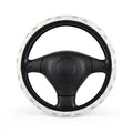 Mini rainbow pride steering wheel cover, on a steering wheel