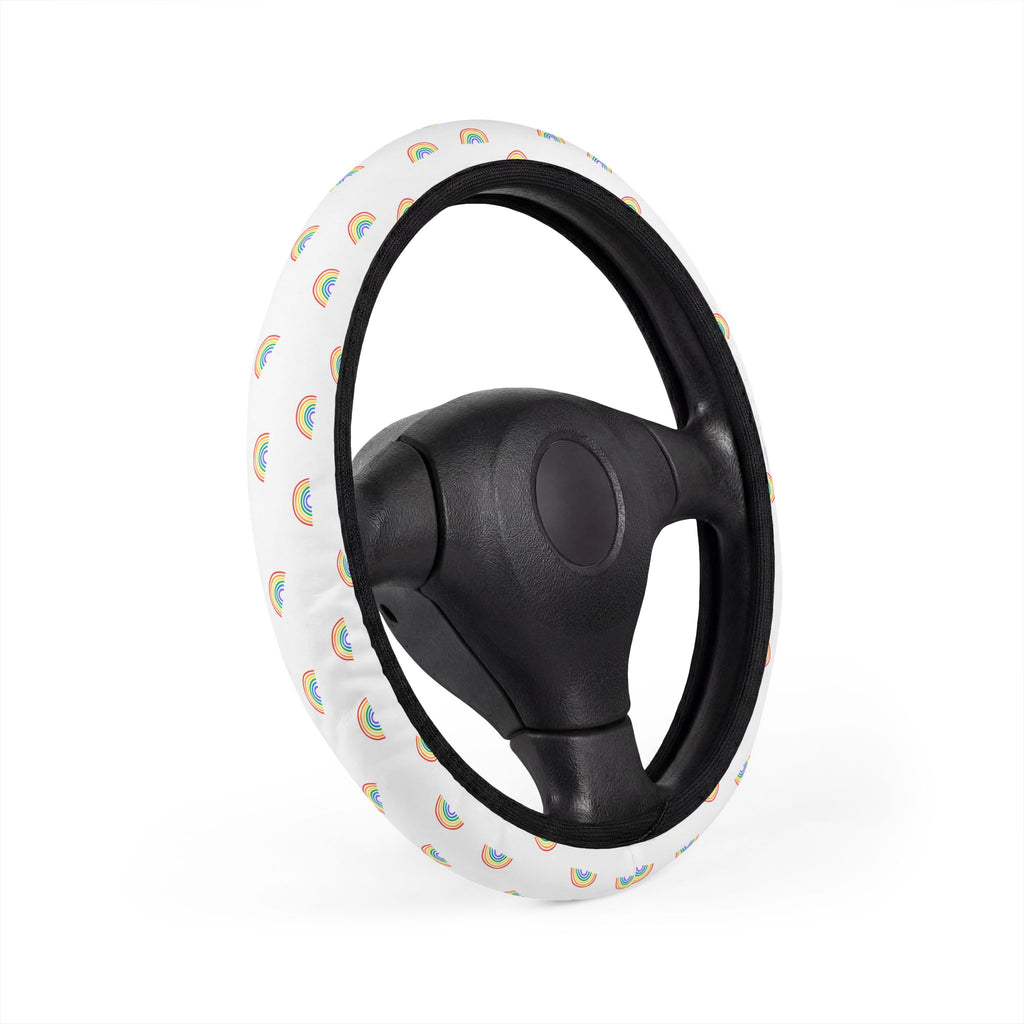 Mini rainbow pride steering wheel cover, product view 2
