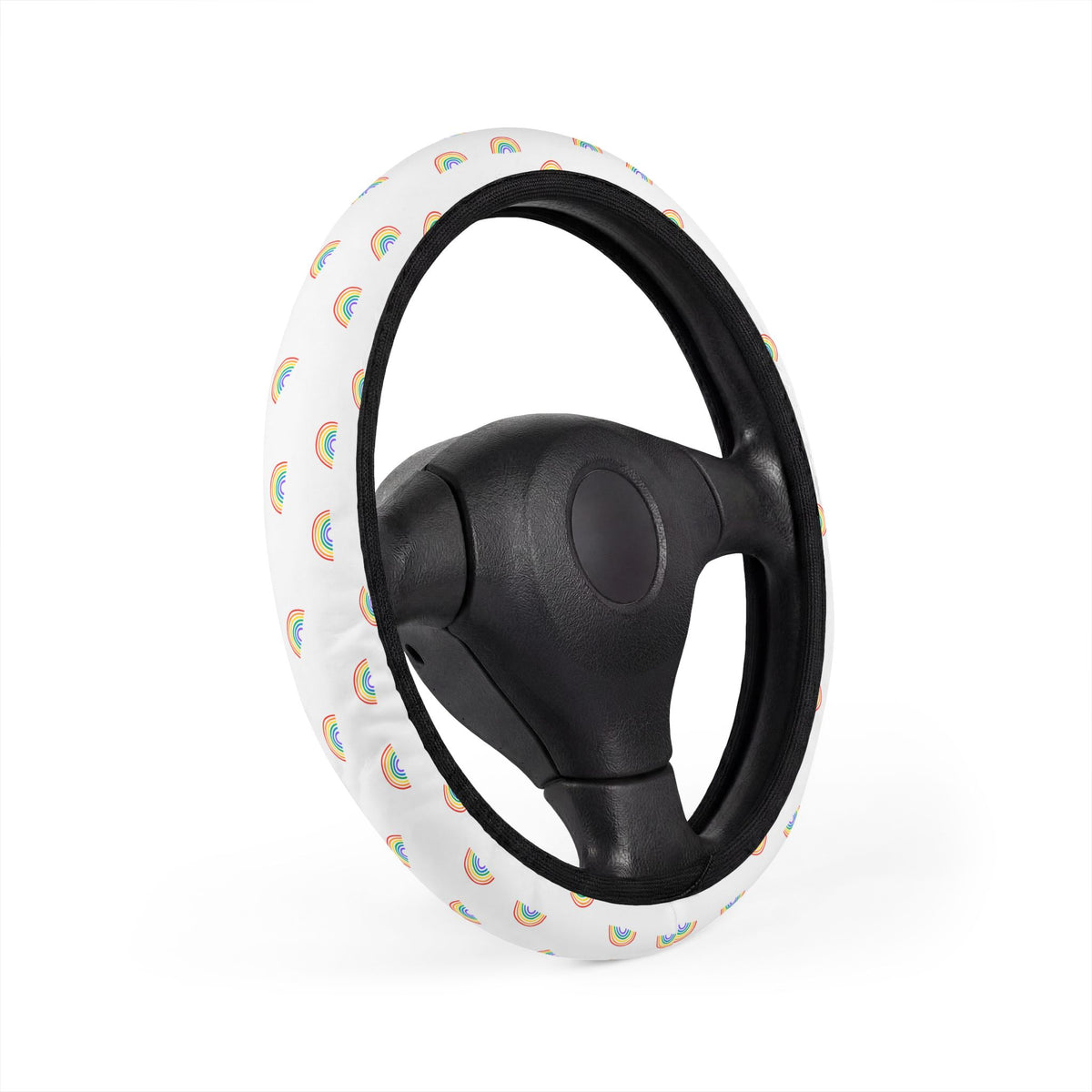 Mini rainbow pride steering wheel cover, product view 2