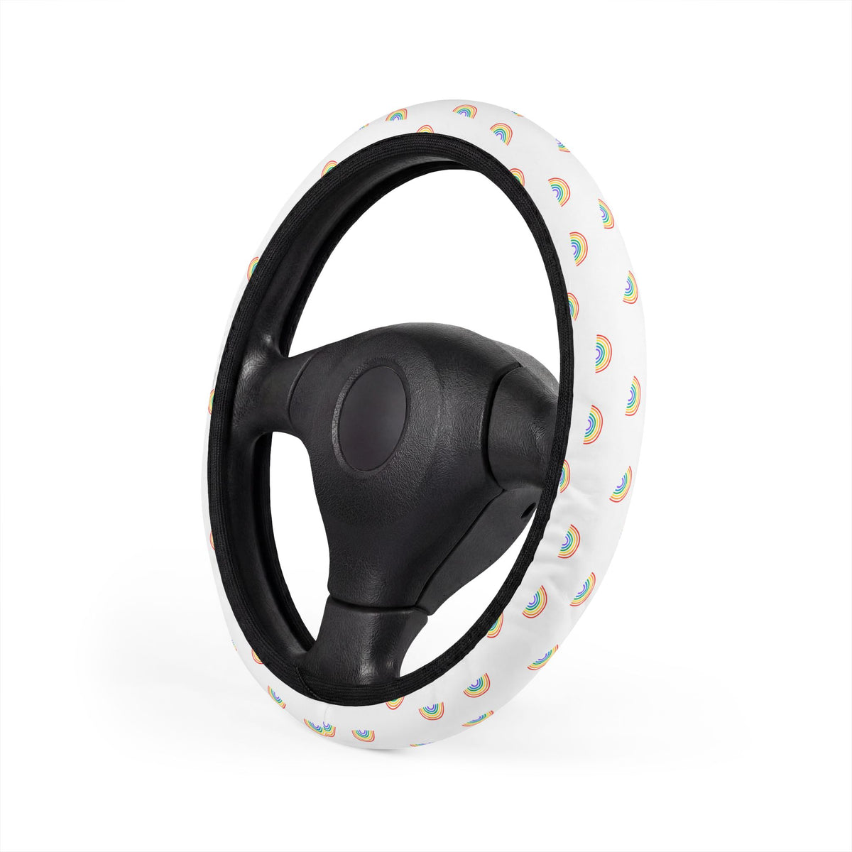 Mini rainbow pride steering wheel cover, product view 3