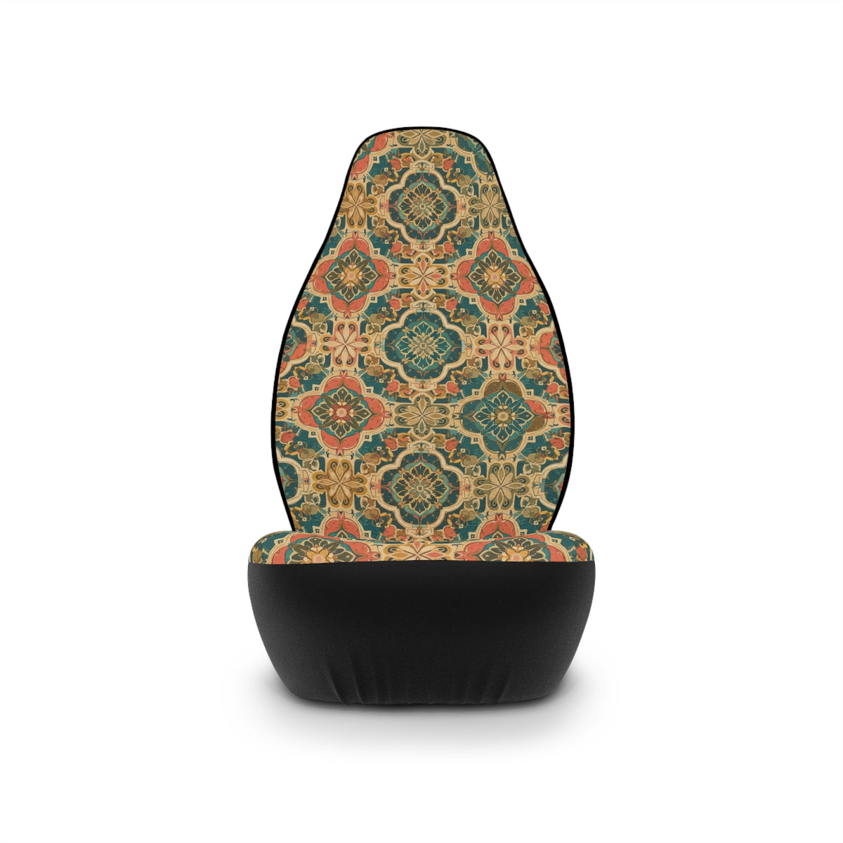 Olive folk floral car seat covers, product view 4