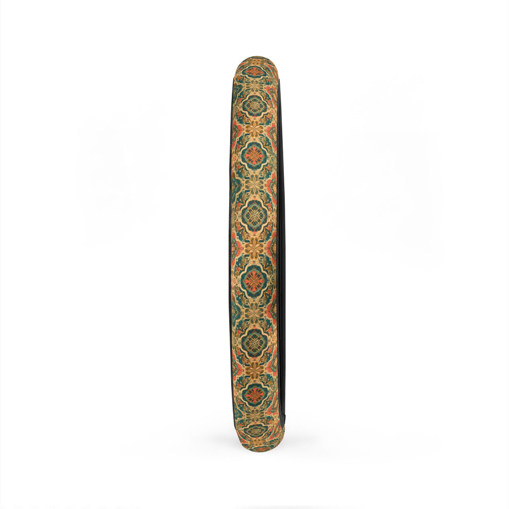 Olive folk floral steering wheel cover, product view 5
