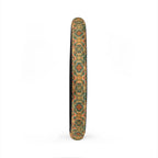 Olive folk floral steering wheel cover, product view 6