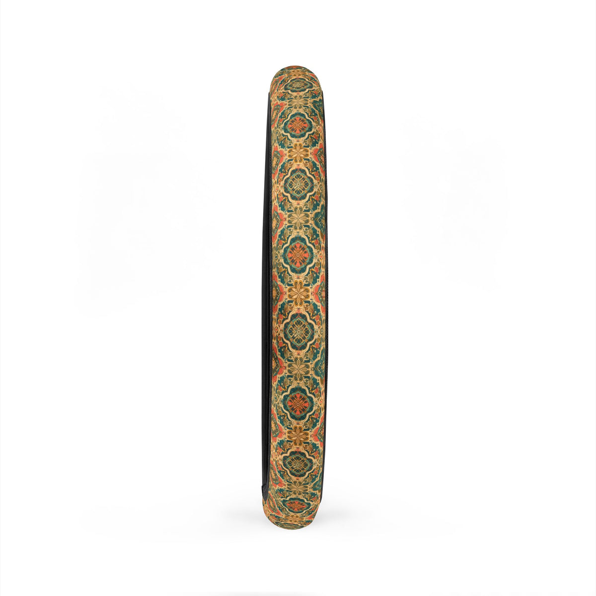 Olive folk floral steering wheel cover, product view 6