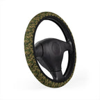 Olive green camo steering wheel cover, on a steering wheel