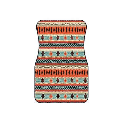 Orange aztec stripe car mats, set of four, front and rear mats