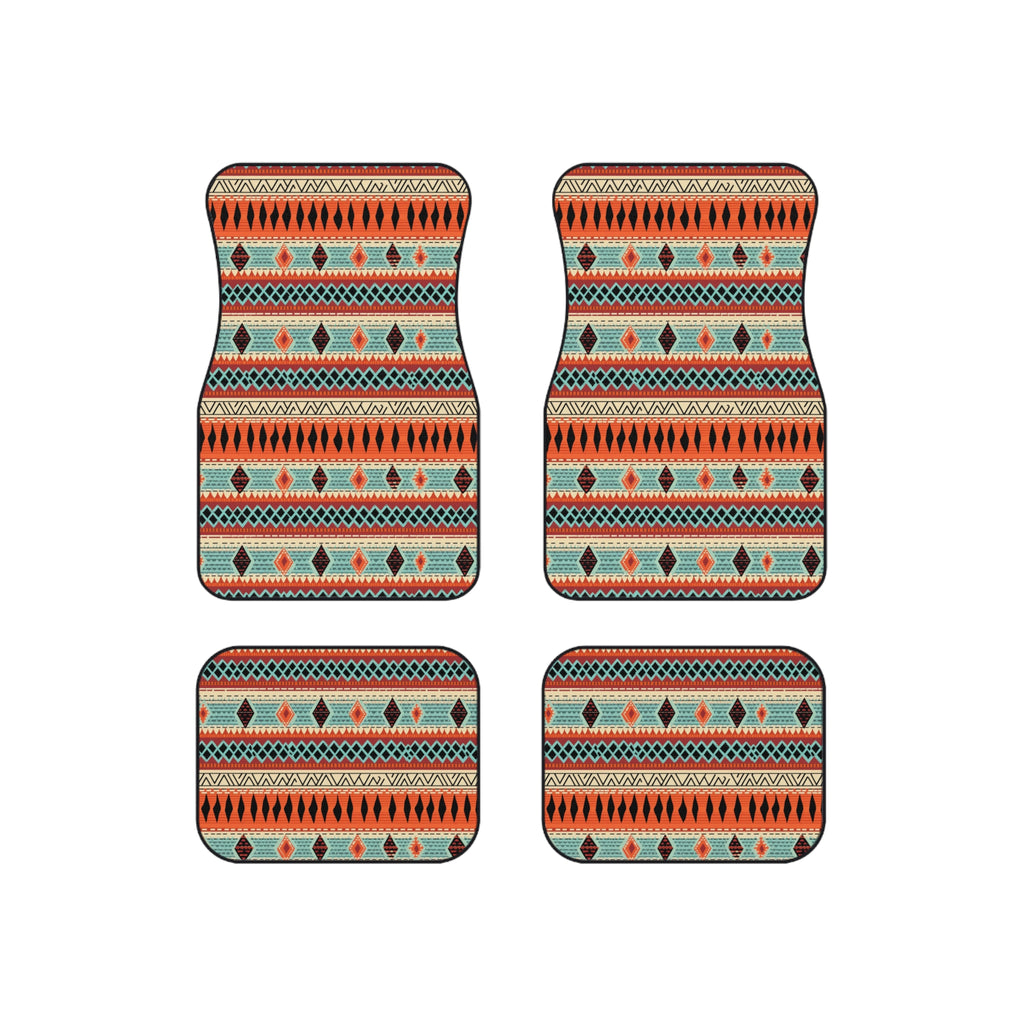 Orange aztec stripe car mats, product view 6