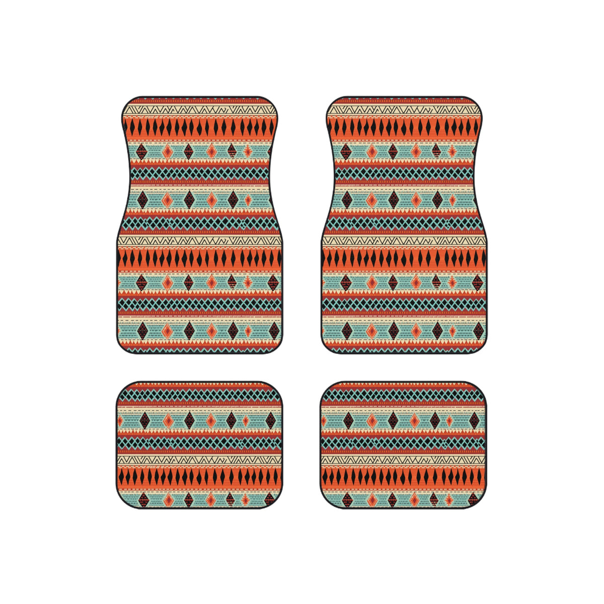 Orange aztec stripe car mats, product view 6
