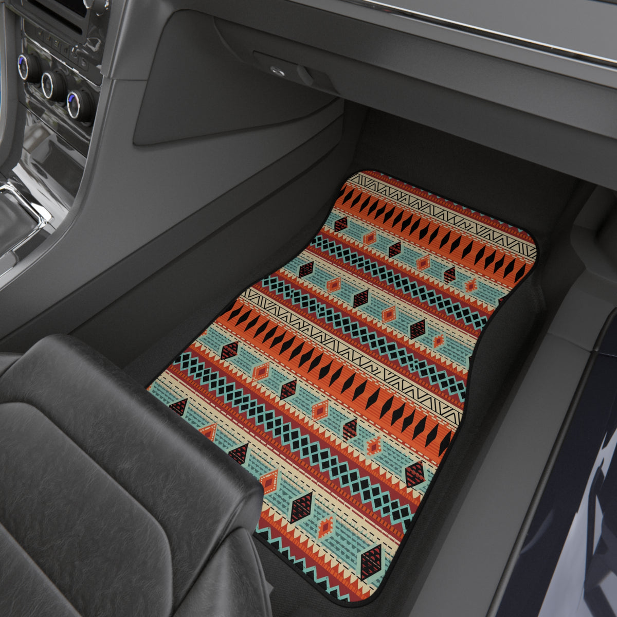 Orange aztec stripe car mats, product view 9