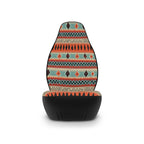 Orange aztec stripe car seat covers, single cover on a seat, front view