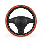 Orange aztec stripe steering wheel cover, front view