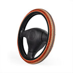 Orange aztec stripe steering wheel cover, product view 4
