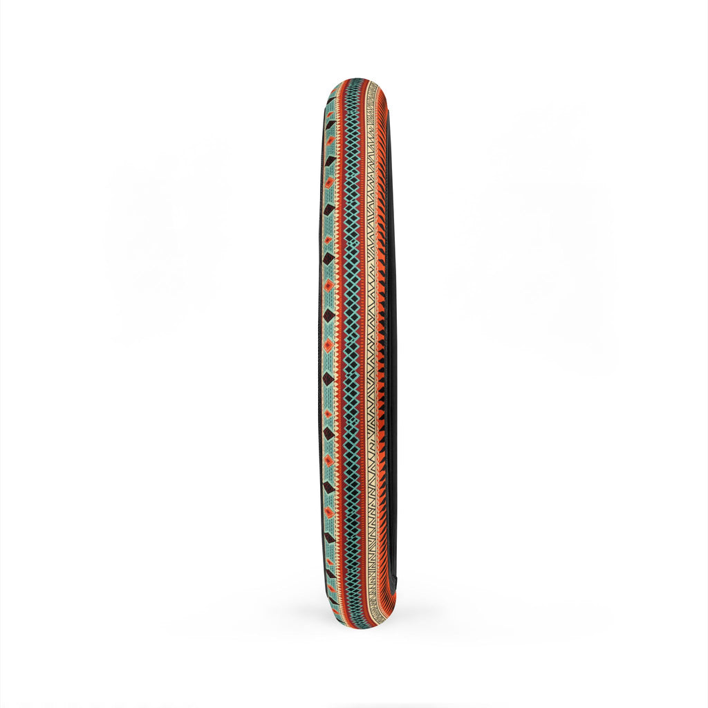 Orange aztec stripe steering wheel cover, product view 5
