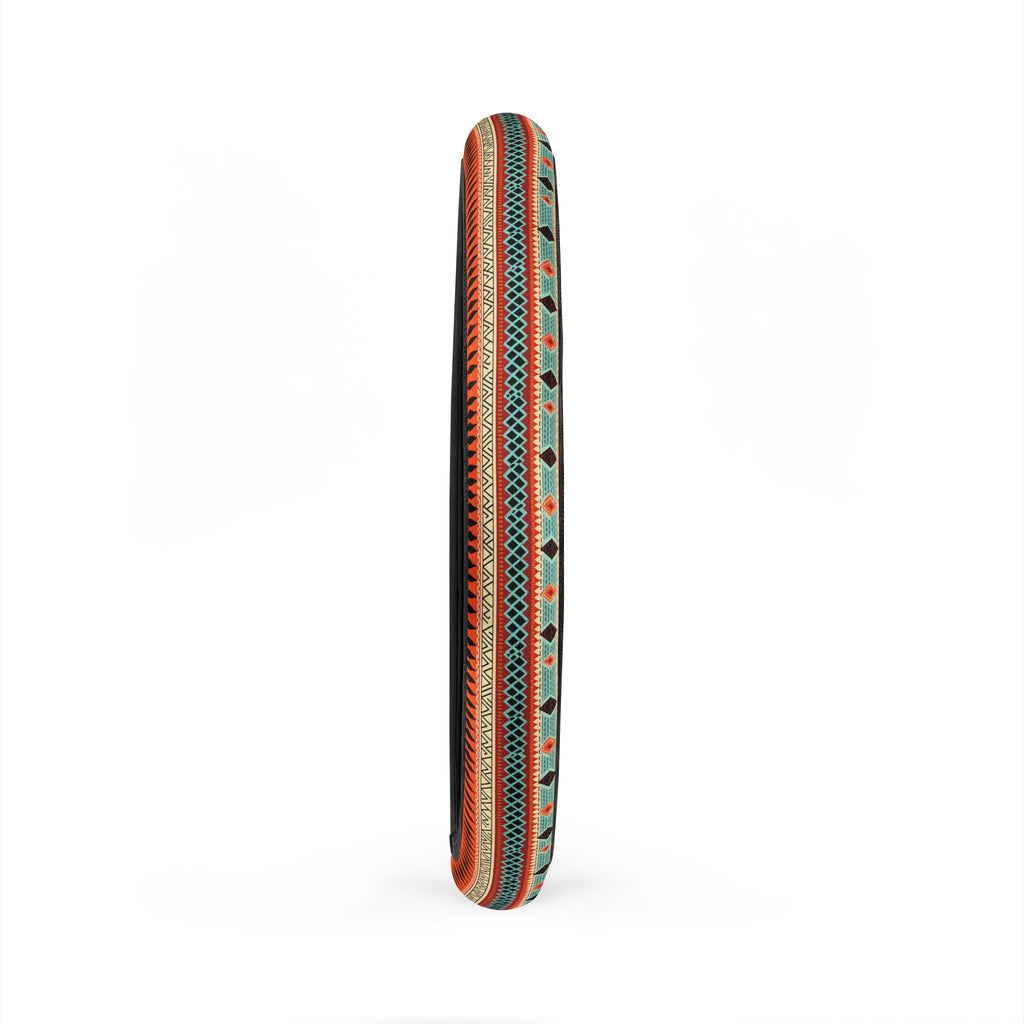 Orange aztec stripe steering wheel cover, product view 6