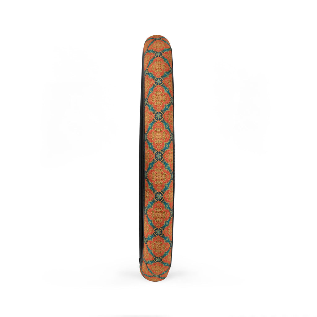 Orange floral steering wheel cover, product view 5
