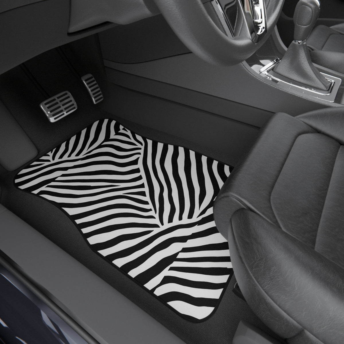 Patchwork zebra print car mats, product view 8