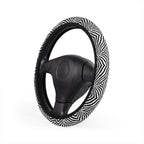 Patchwork zebra print steering wheel cover, product view 4