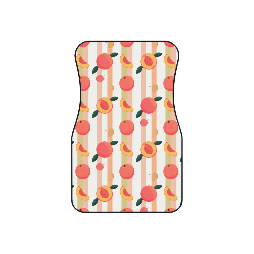 Peach fruit print car mats, set of four, front and rear mats