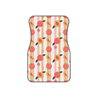 Peach fruit print car mats, set of four, front and rear mats