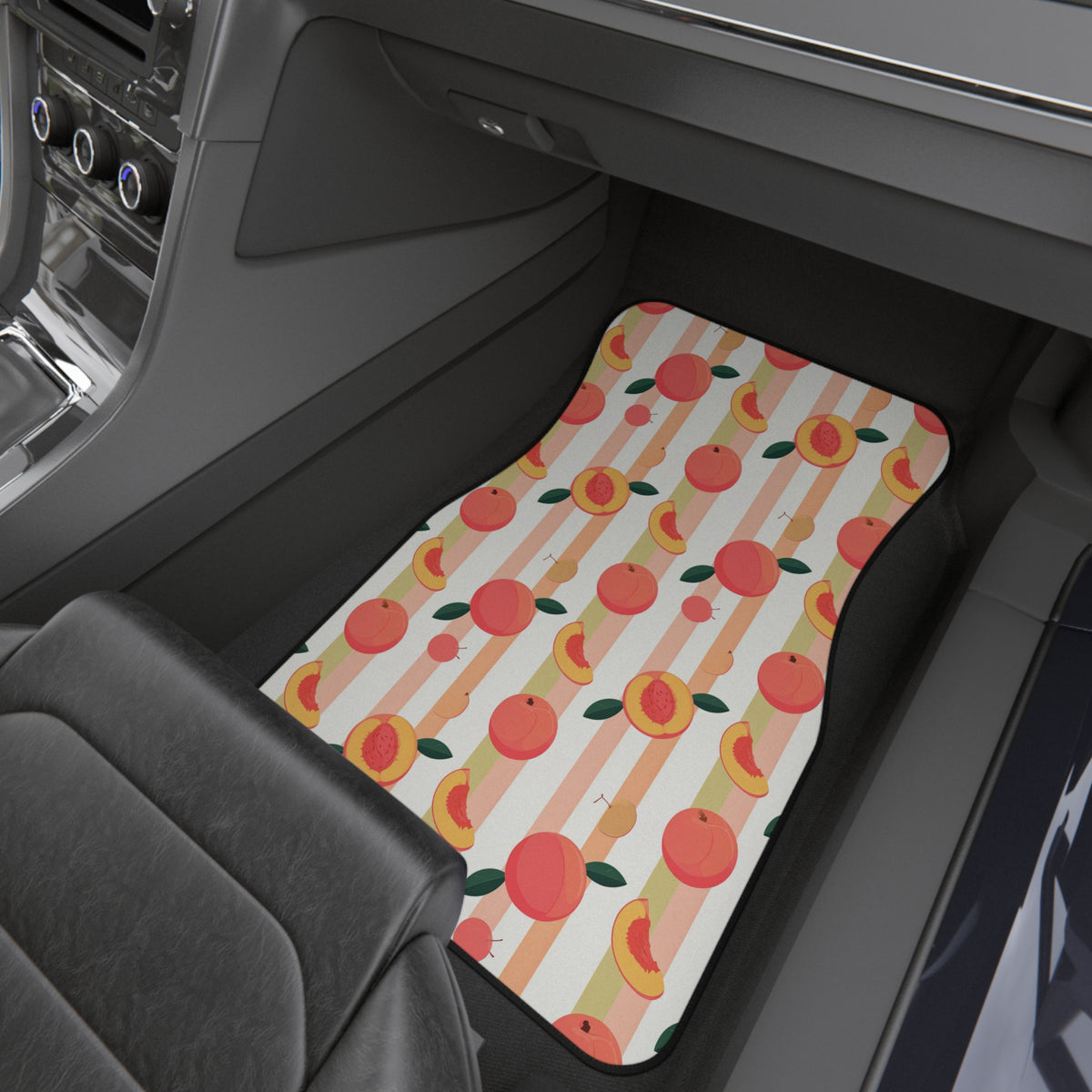 Peach fruit print car mats, product view 9