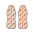 Peach fruit print car seat covers, set of two front seat covers