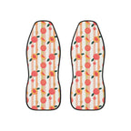 Peach fruit print car seat covers, set of two front seat covers
