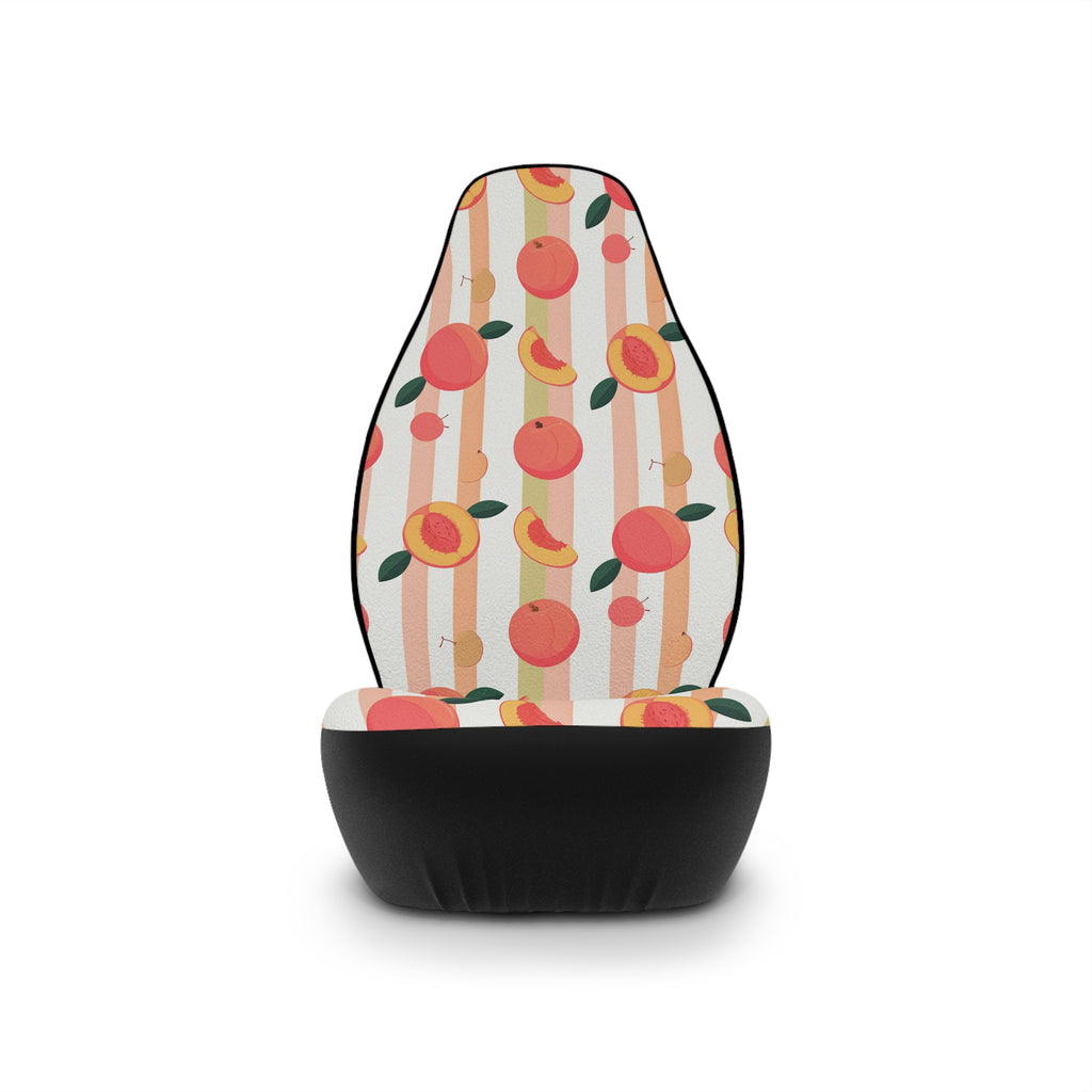 Peach fruit print car seat covers, product view 4
