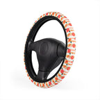 Peach fruit print steering wheel cover, product view 4