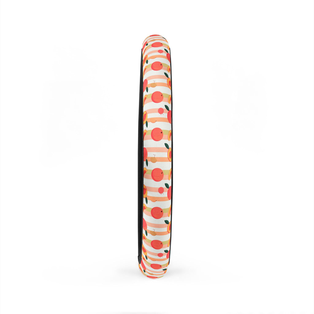 Peach fruit print steering wheel cover, product view 6