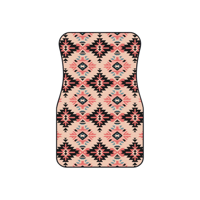 Pink aztec diamond car mats, set of four, front and rear mats