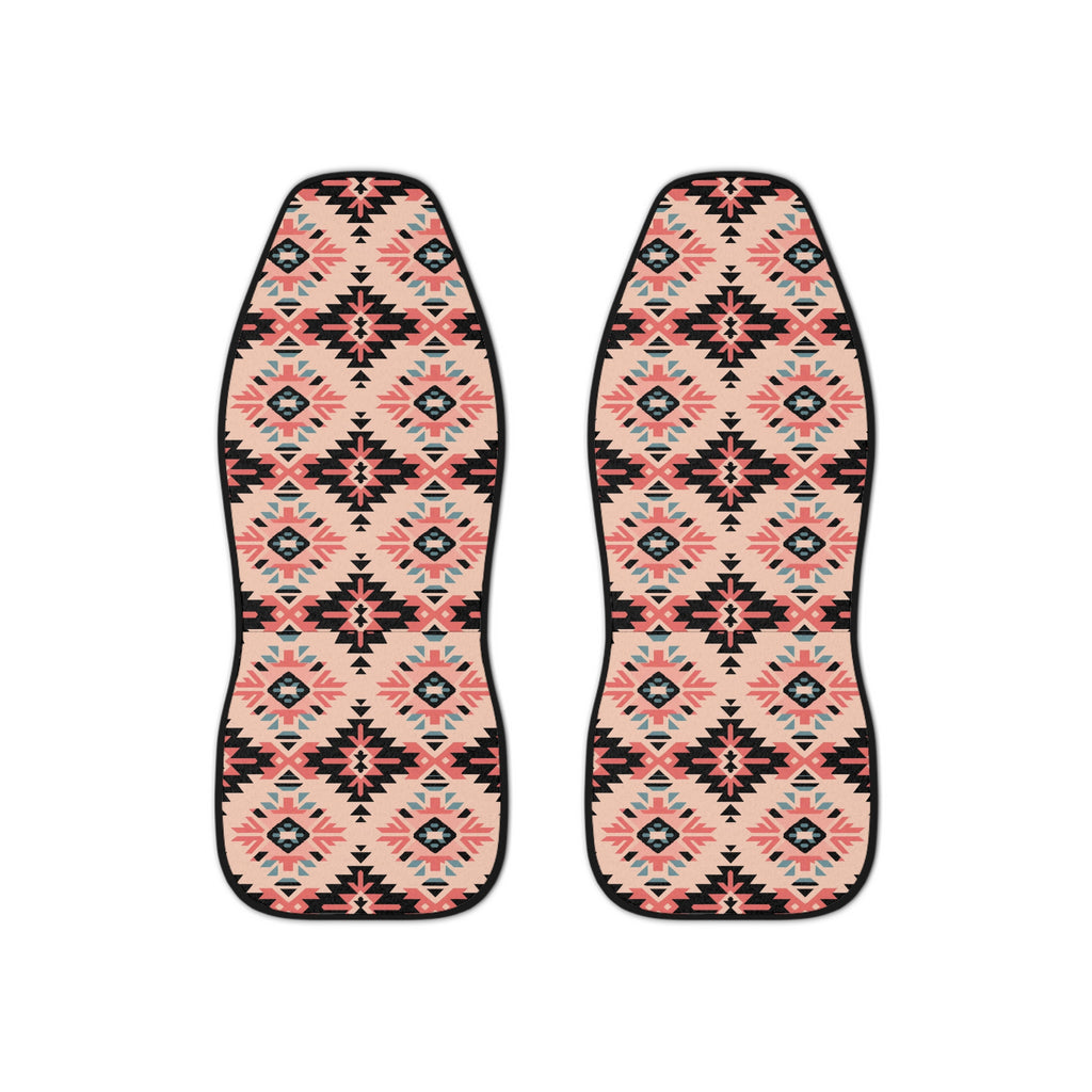 Pink aztec diamond car seat covers, set of two front seat covers