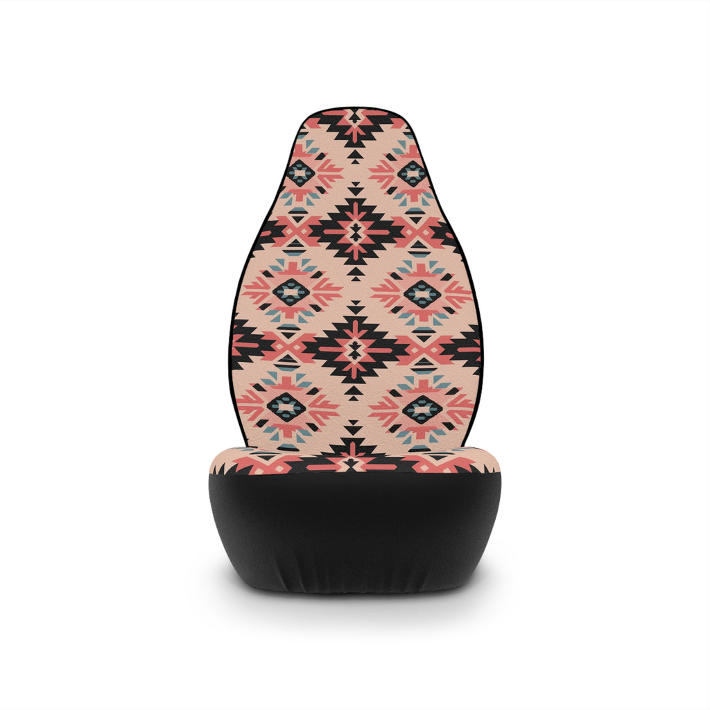 Pink aztec diamond car seat covers, product view 4