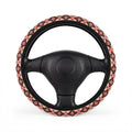 Pink aztec diamond steering wheel cover, on a steering wheel