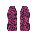 Pink black leopard print car seat covers, set of two shown side by side