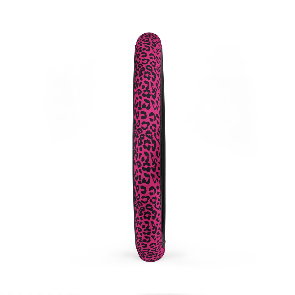 Pink black leopard print steering wheel cover, product view 5