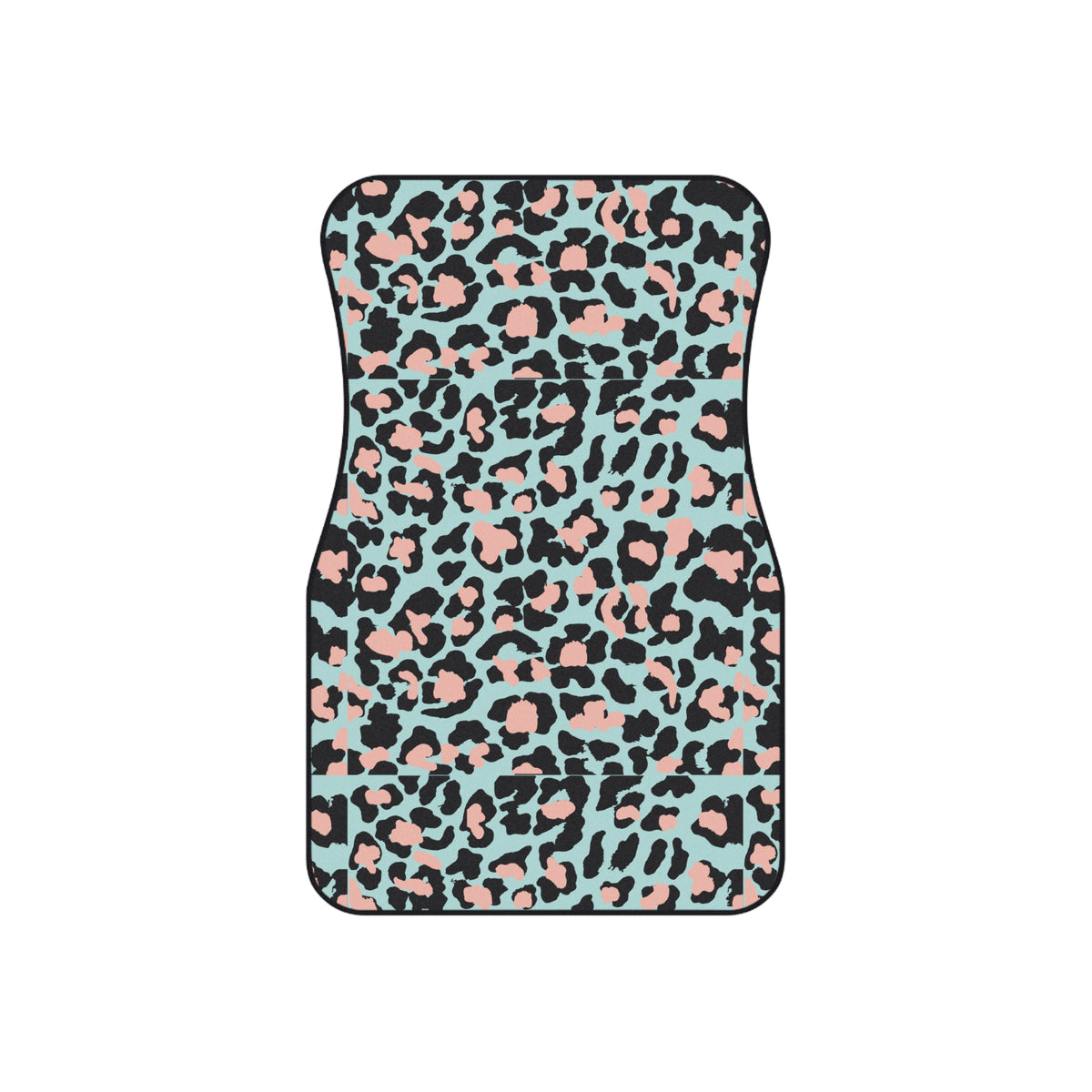 Pink blue leopard print car mats, product view 3