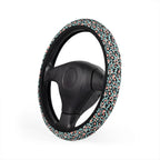 Pink blue leopard print steering wheel cover, product view 4
