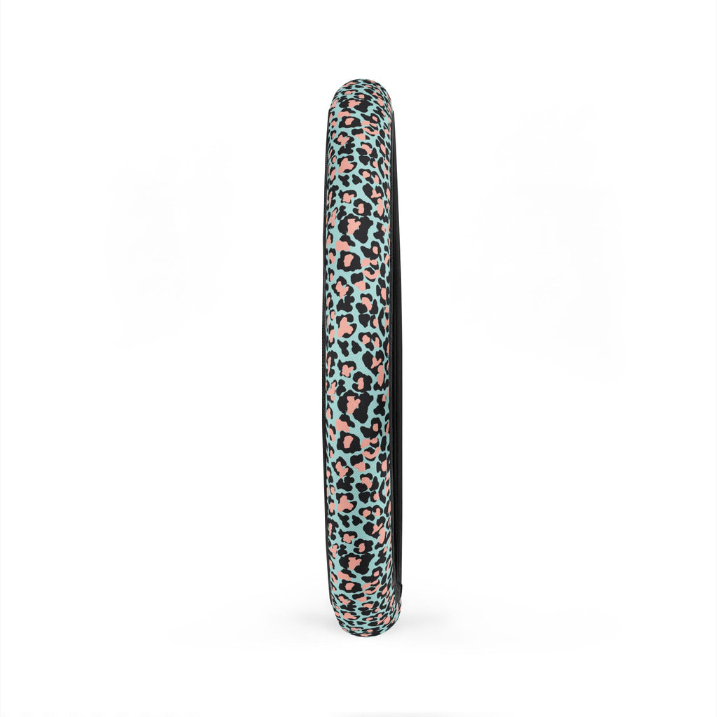 Pink blue leopard print steering wheel cover, product view 5