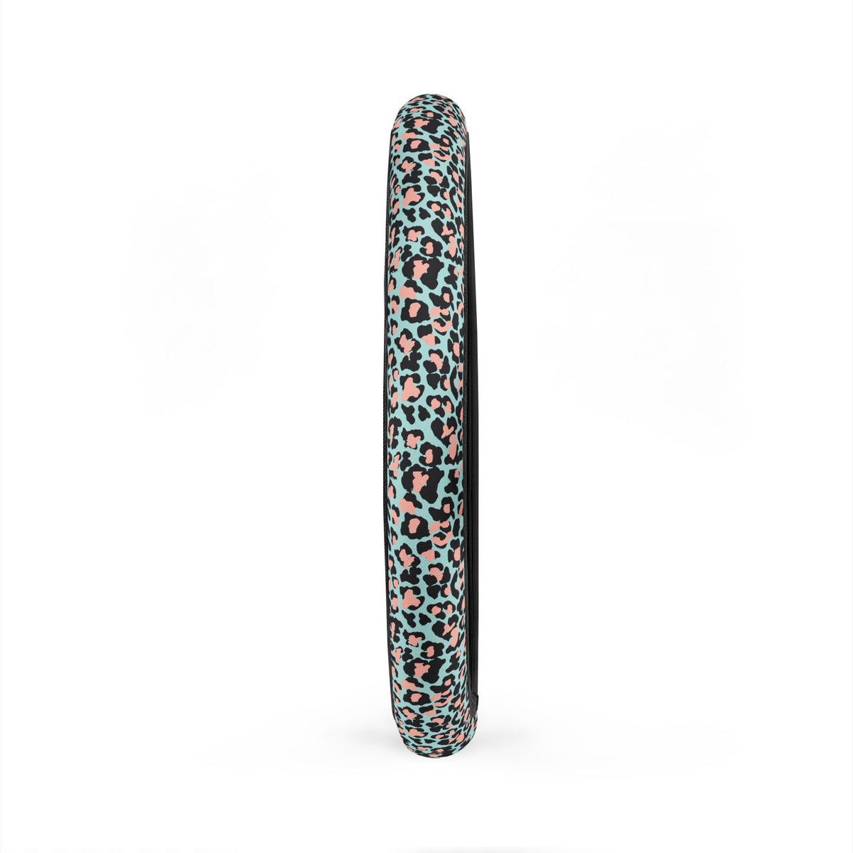 Pink blue leopard print steering wheel cover, product view 5