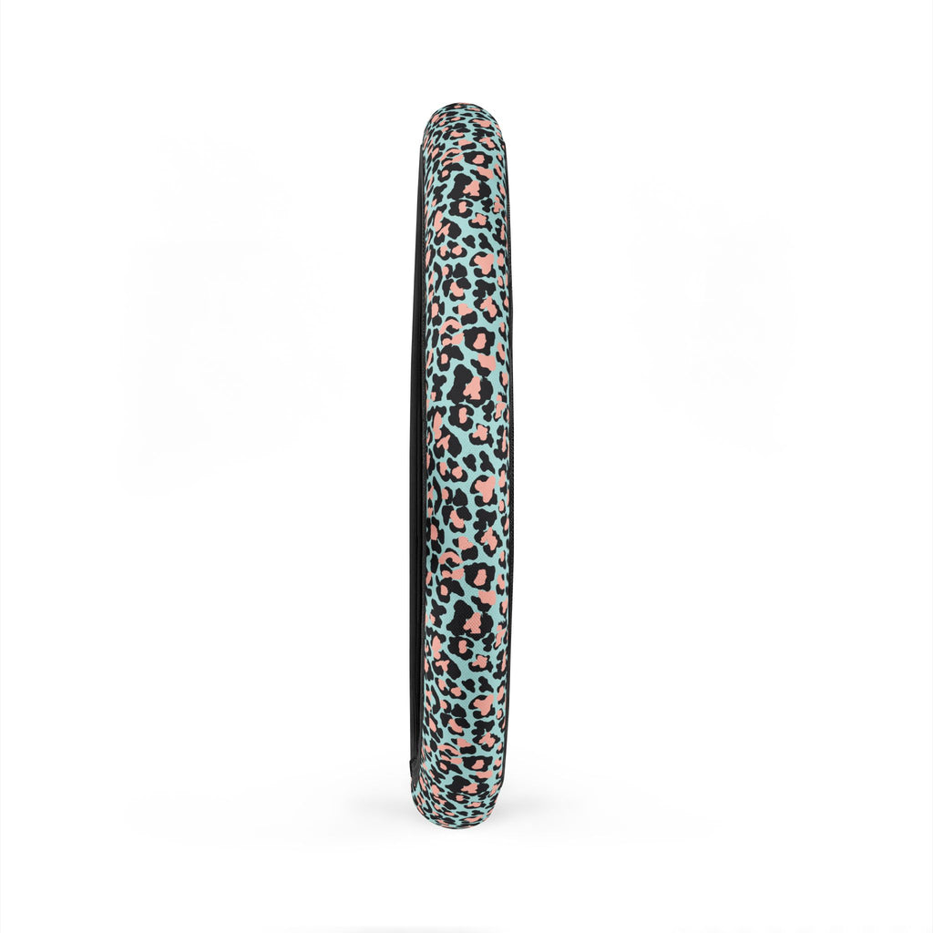 Pink blue leopard print steering wheel cover, product view 6