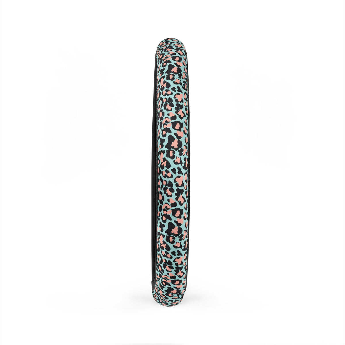 Pink blue leopard print steering wheel cover, product view 6