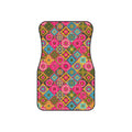 Pink floral car mats, set of four, front and rear mats