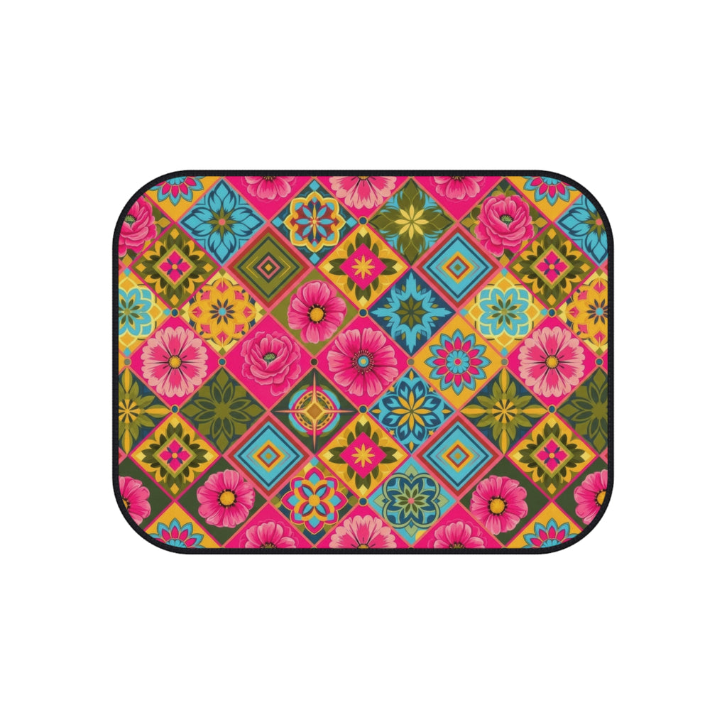 Pink floral car mats, product view 4