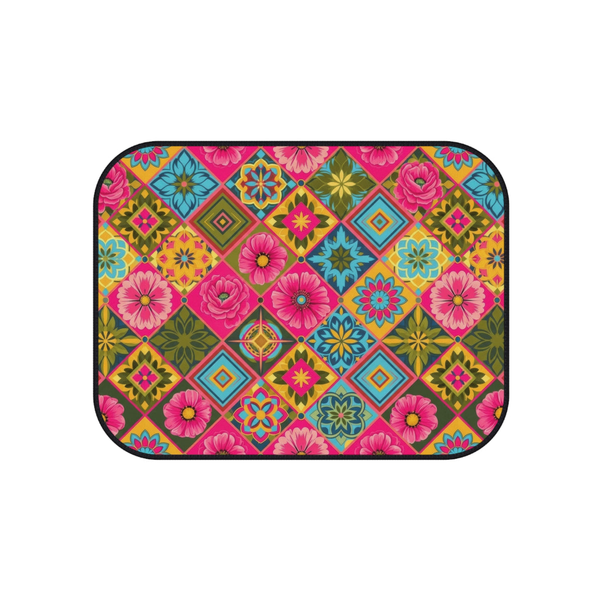 Pink floral car mats, product view 4