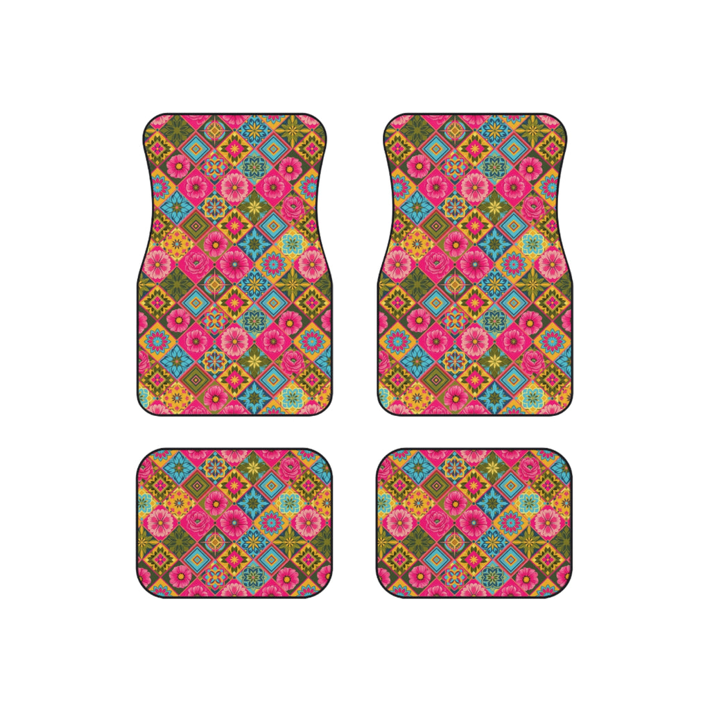 Pink floral car mats, product view 6