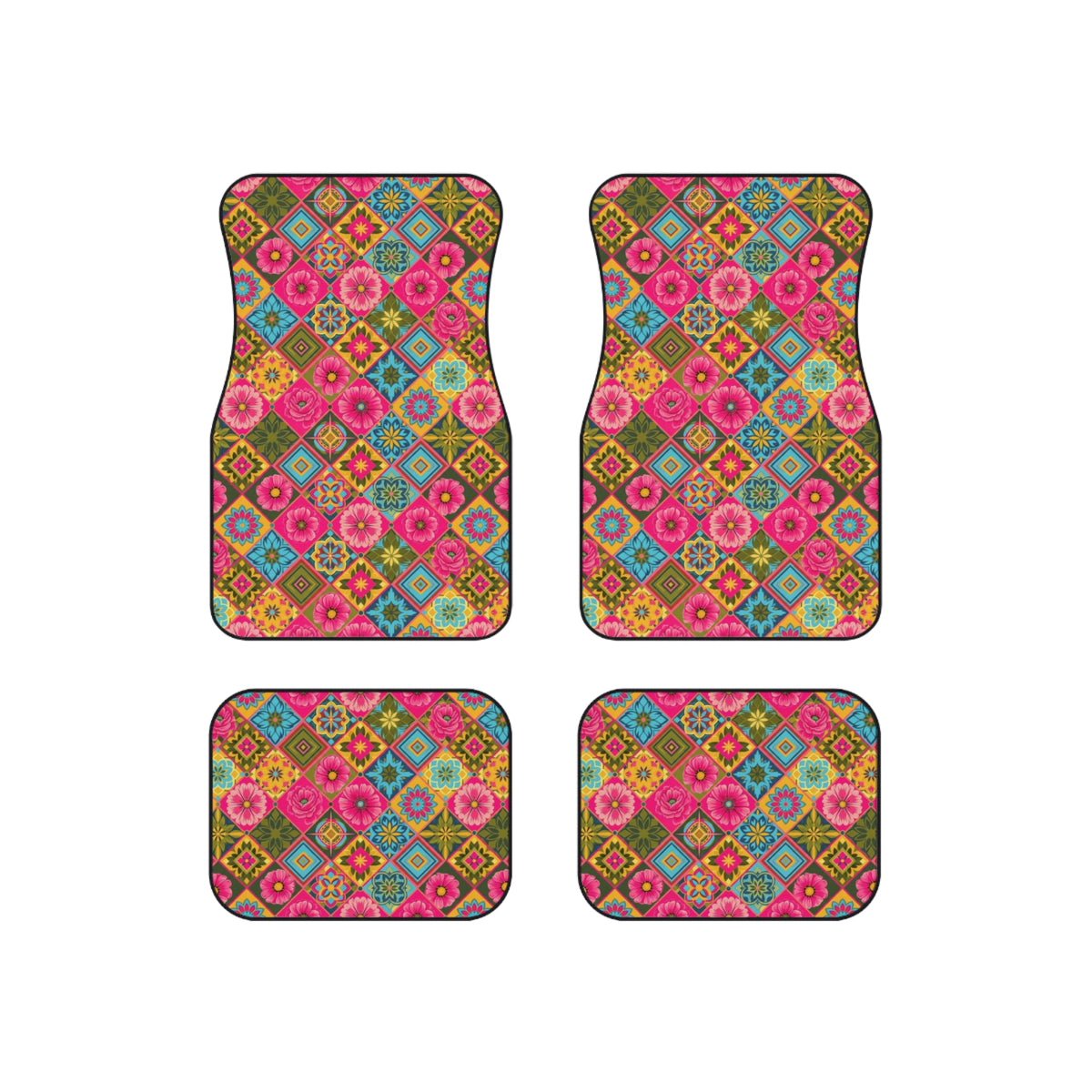 Pink floral car mats, product view 6