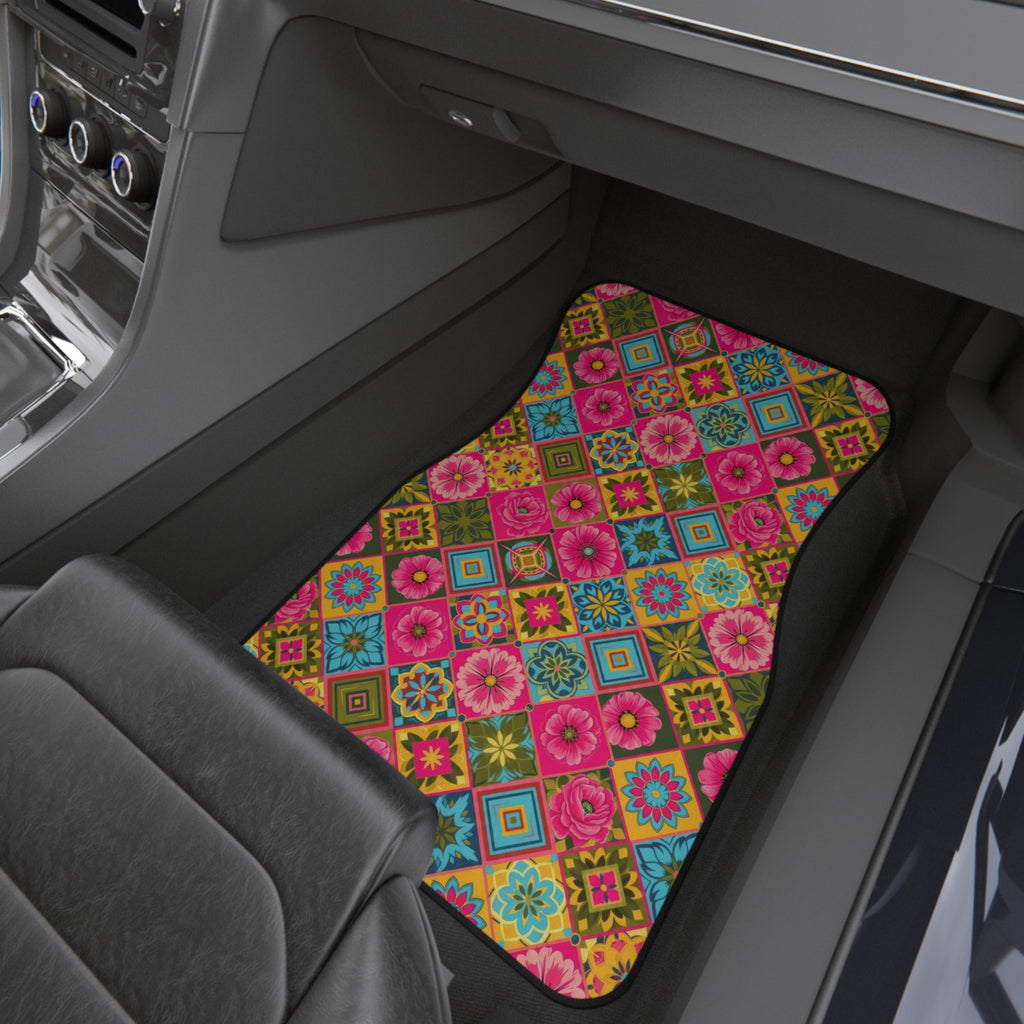 Pink floral car mats, product view 9